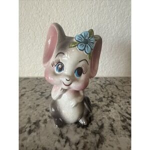VTG Anthropomorphic Ceramic Kitsch Big Eyes Arnart Mouse Figurine